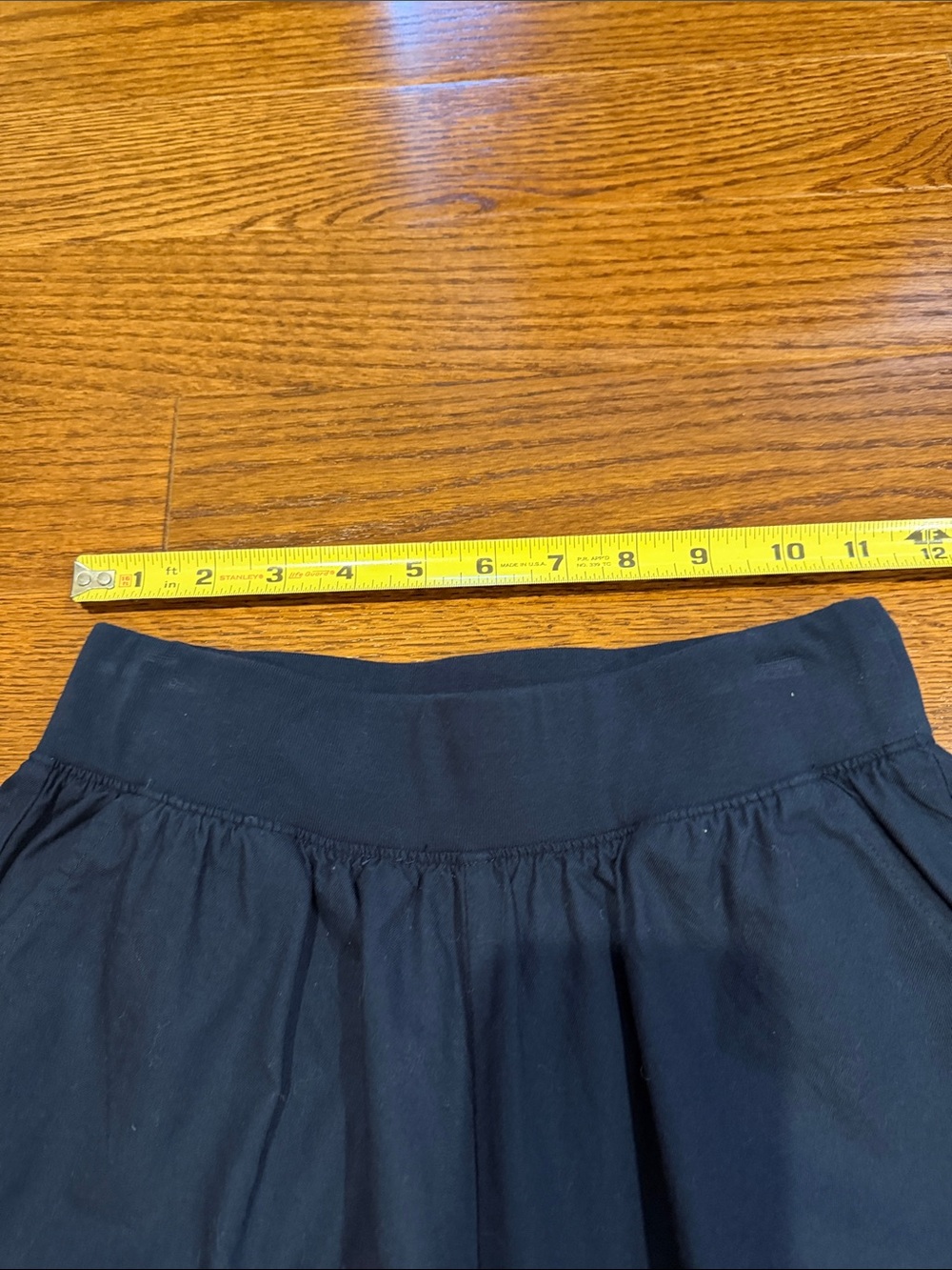 Navy Wide-Leg Ruffle Hem Pants - Picture 7 of 12